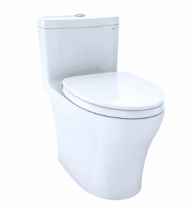 White toilet on white background